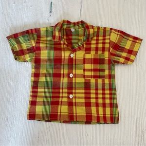 Beautiful textile button down toddler shirt
